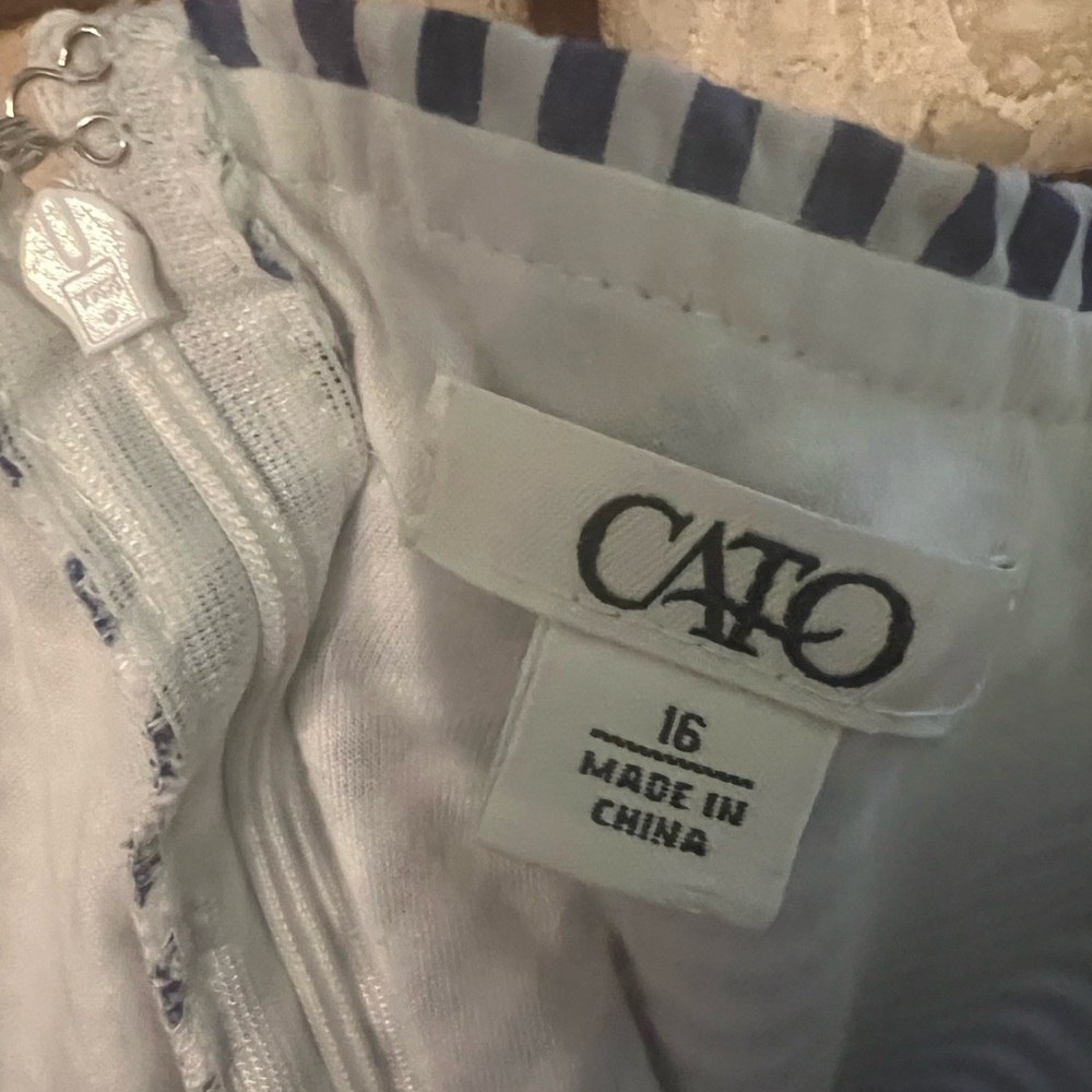 Cato dress size 16 Cute blue and white striped sundress vacation / beach